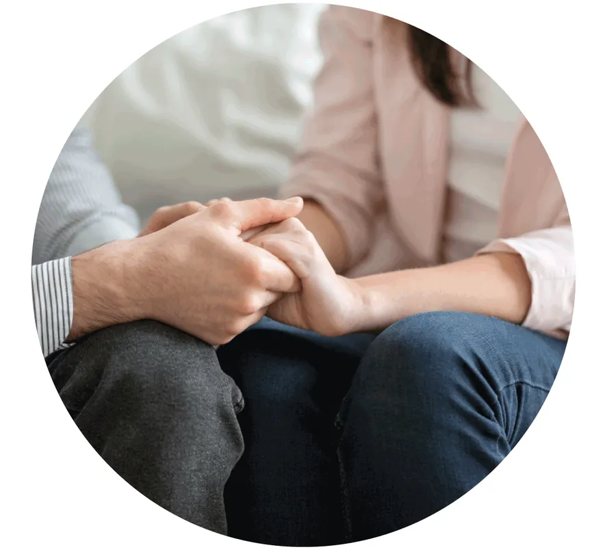 A couple in a marriage counseling session at Solace