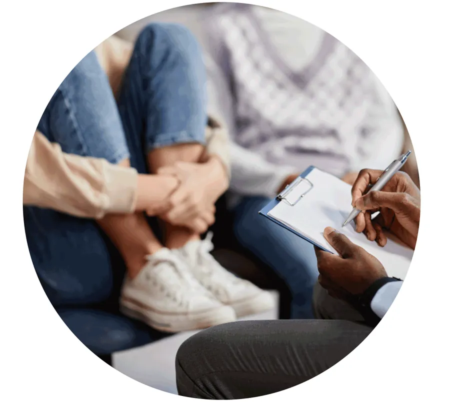 A teen in a counseling session at Solace
