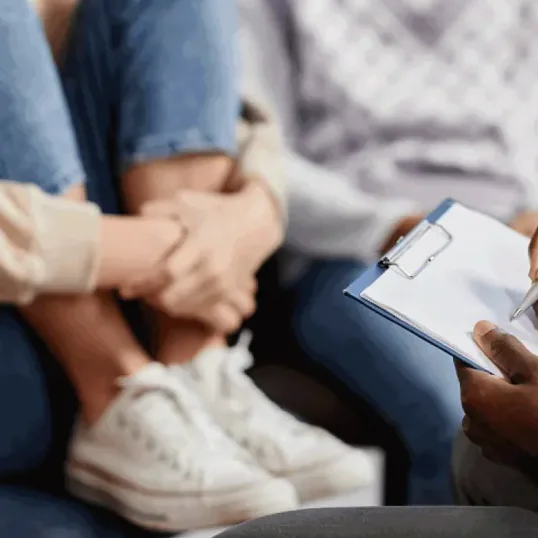 A teen in a counseling session at Solace